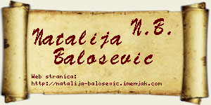 Natalija Balošević vizit kartica